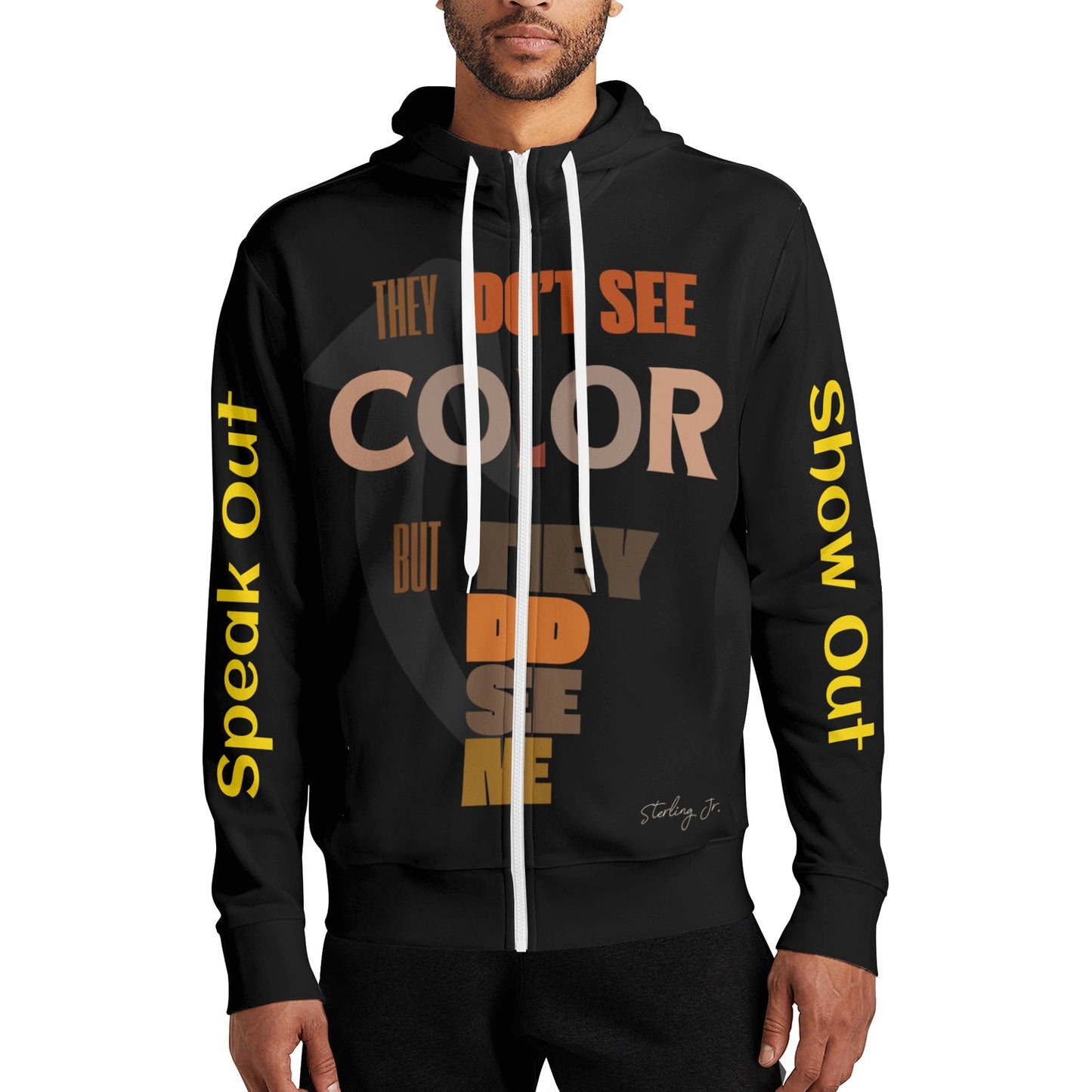 Seeing Beyond Color Adult Full Zip Turtleneck Hoodie