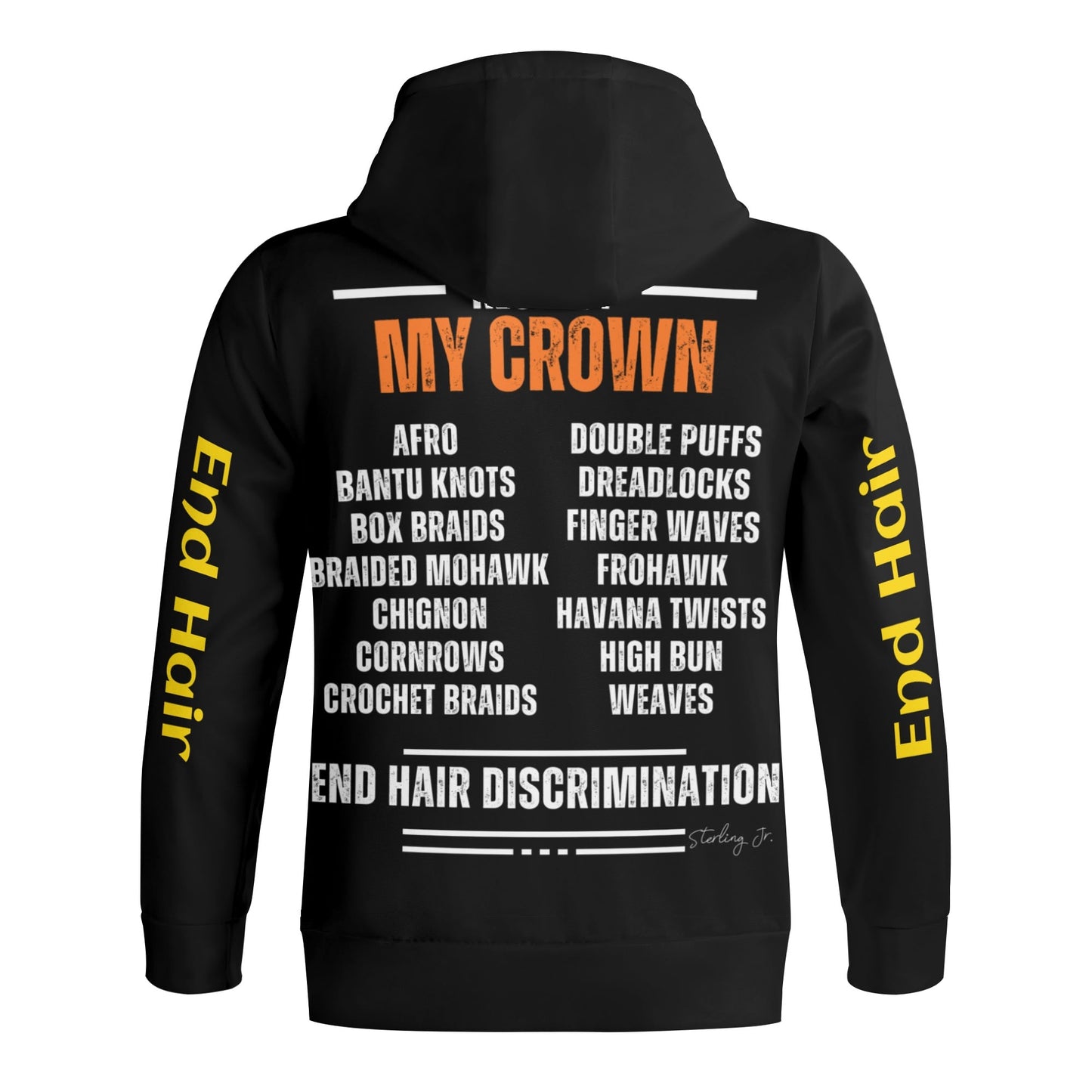 End Hair Discrimination Adult Full Zip Turtleneck Hoodie