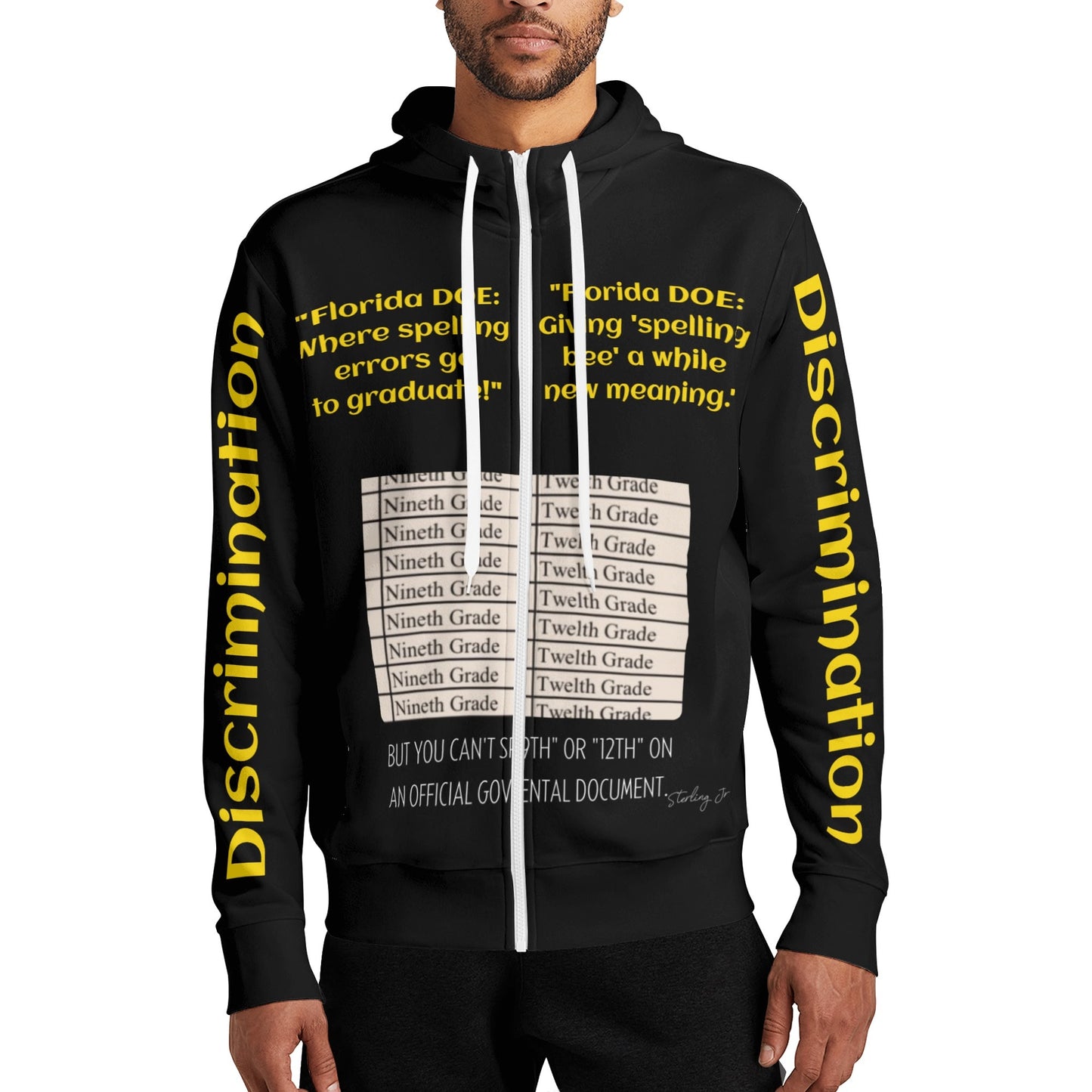 Funny FDOE Adult Full Zip Turtleneck Hoodie