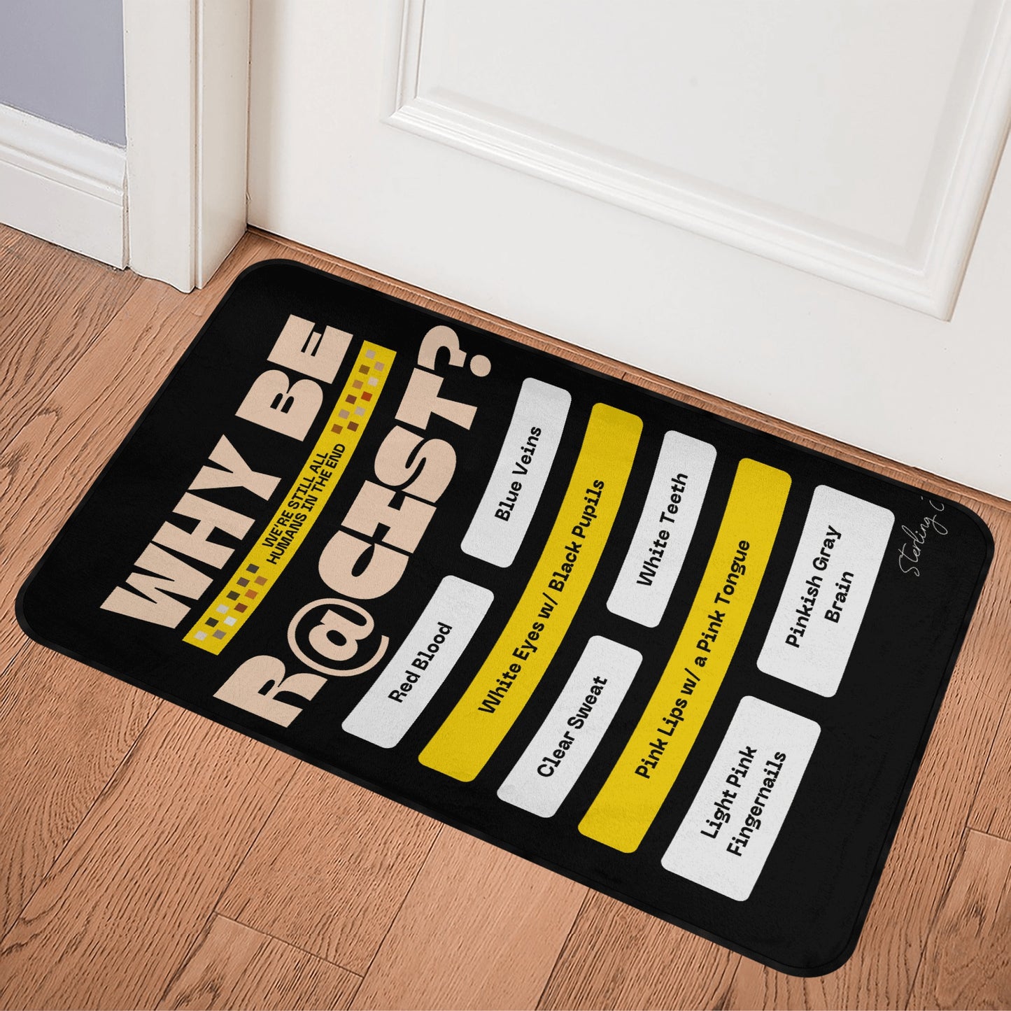 "Why Be R@cist" Non-slip Room Rug