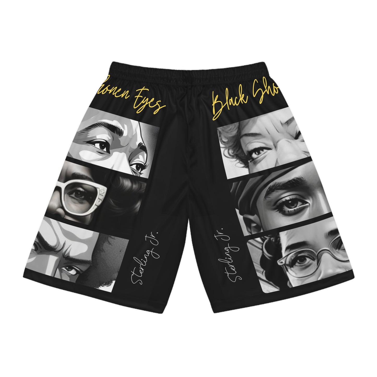 "Black Shonen Eyes" Basketball Shorts (AOP)