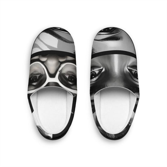 "Black Shonen Eyes" Women's Indoor Slippers