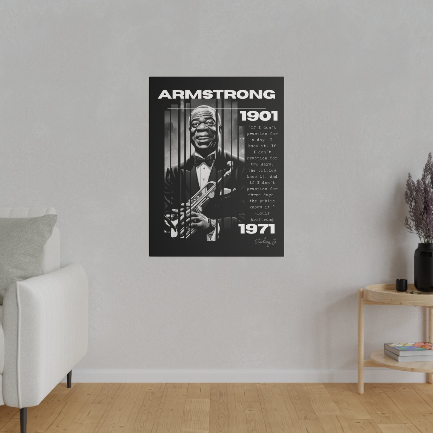 "Louis Armstrong Quote" Matte Canvas