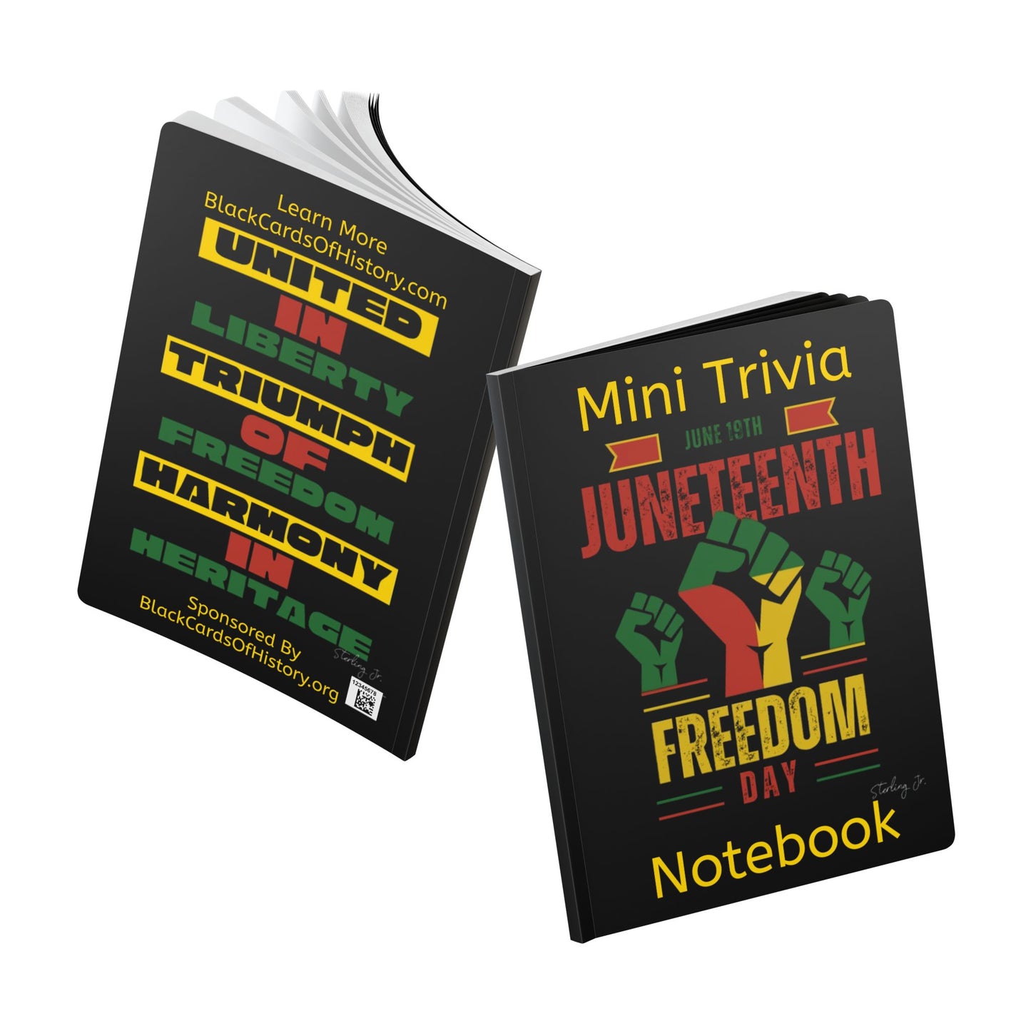 "Juneteenth Fist" Mini Trivia Softcover Journal (with Inside Prints)