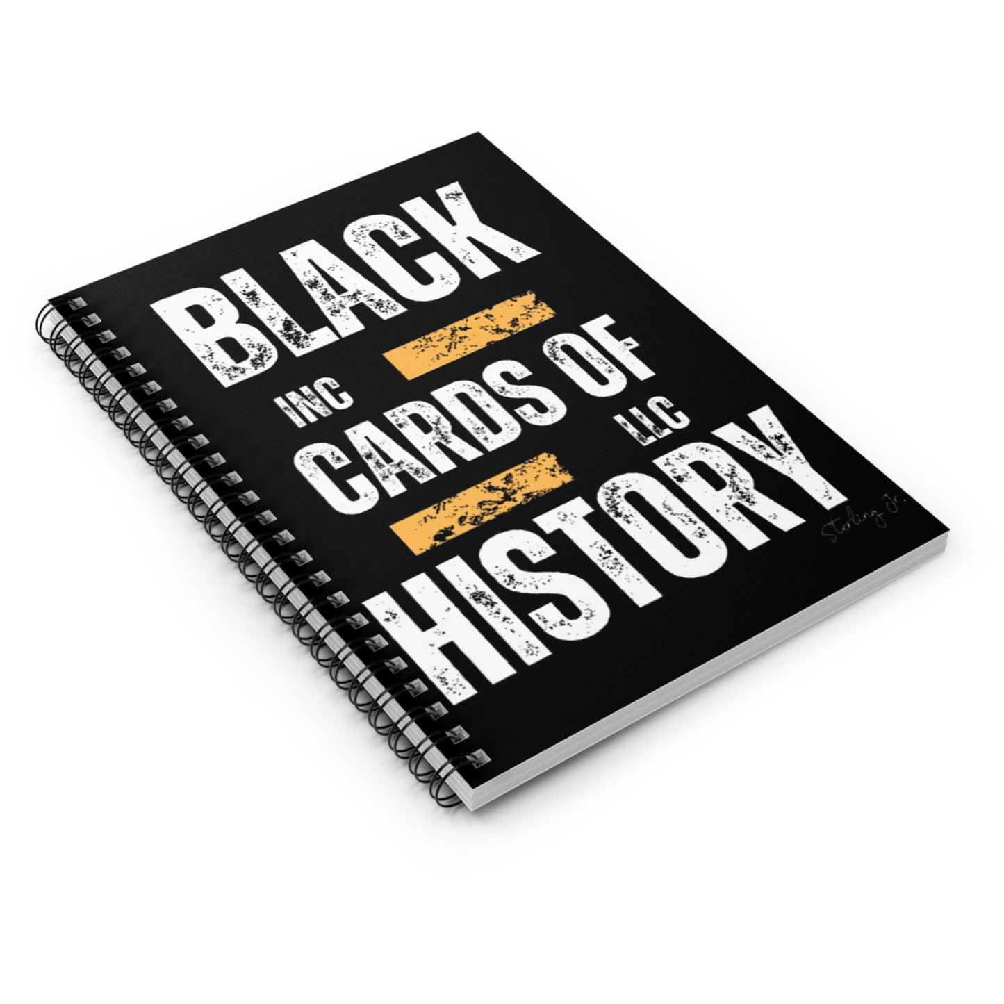 "Black Cards Of History - Front" Spiral Notebook - Ruled Line