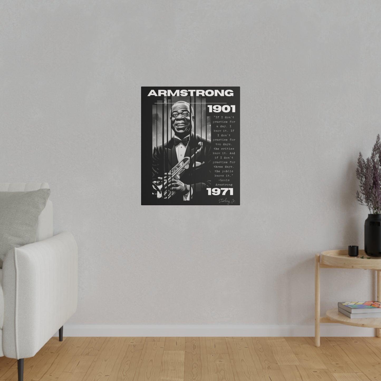 "Louis Armstrong Quote" Matte Canvas