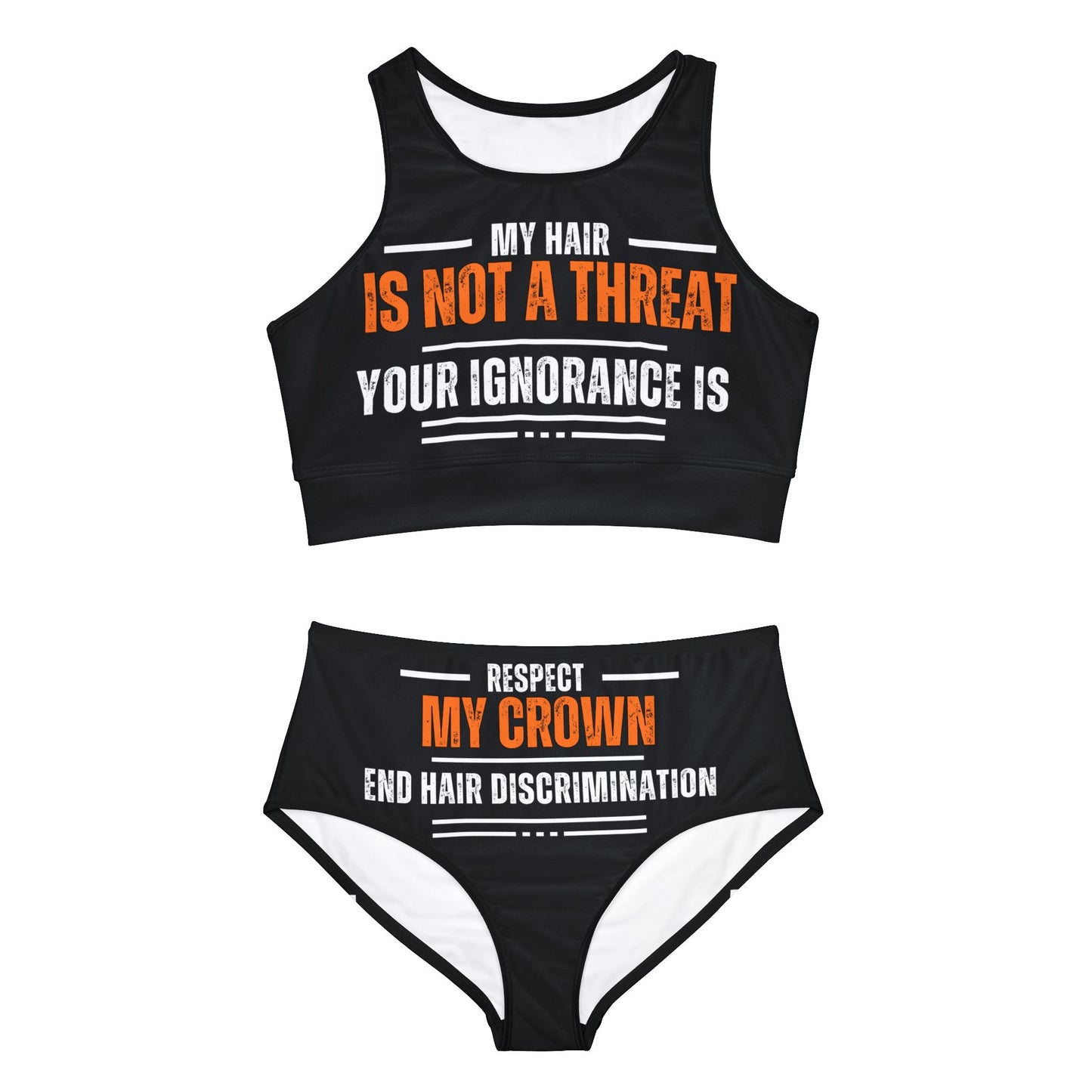 "End Hair Discrimination" Sporty Bikini Set