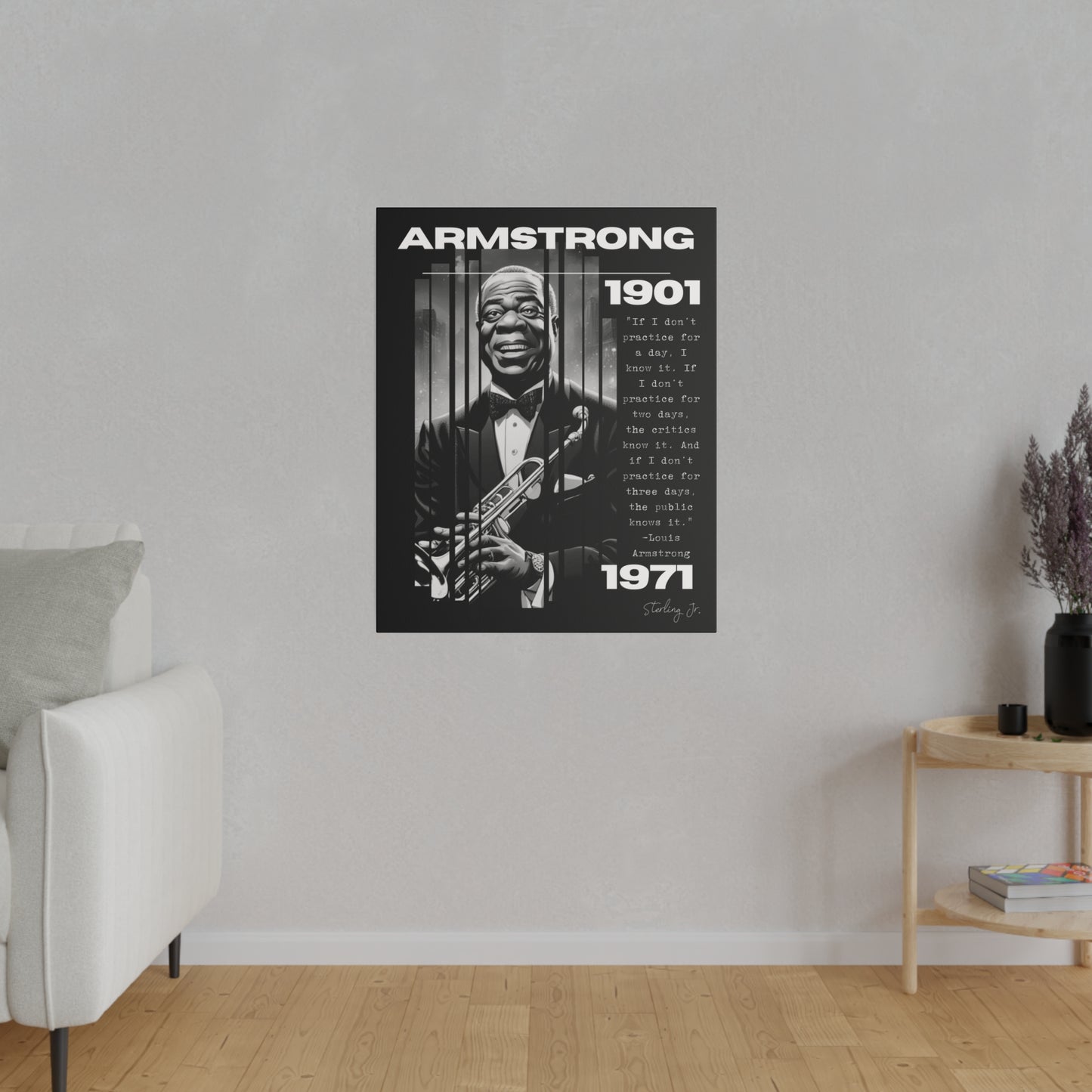 "Louis Armstrong Quote" Matte Canvas