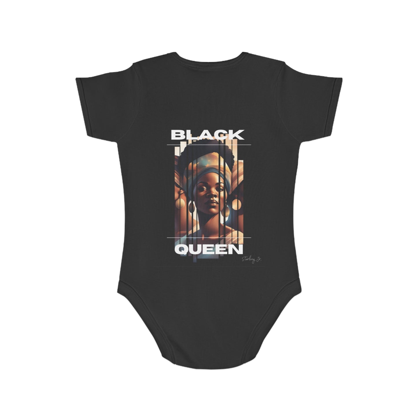 "Black Queen" Short Sleeve Baby Onesie