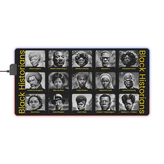 "Black Historians" LED Gaming Mouse Pad