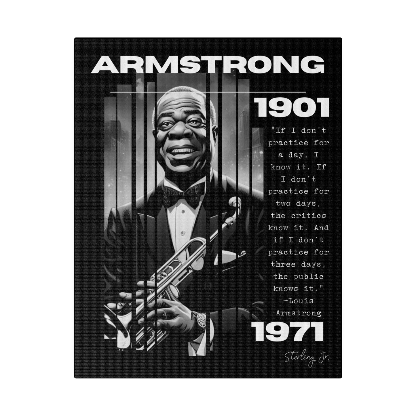 "Louis Armstrong Quote" Matte Canvas