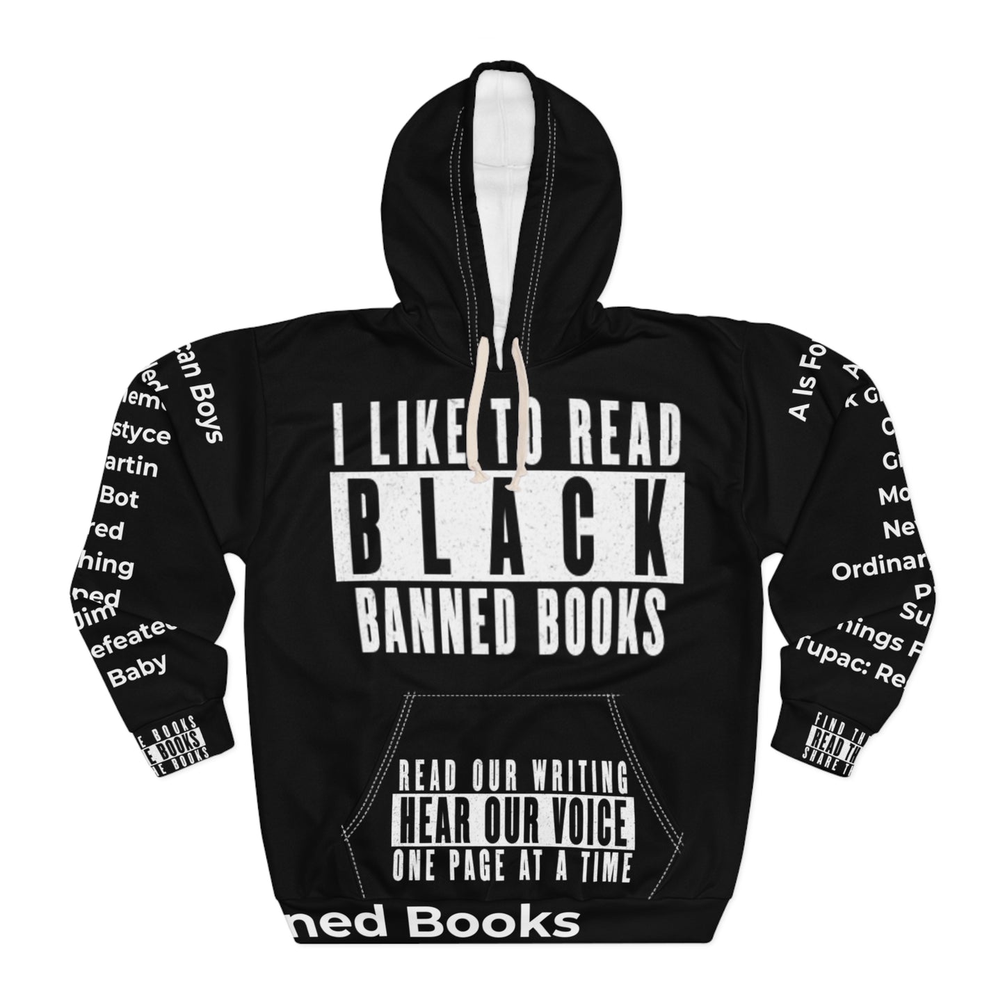 "Black Banned Books" Unisex Pullover Hoodie