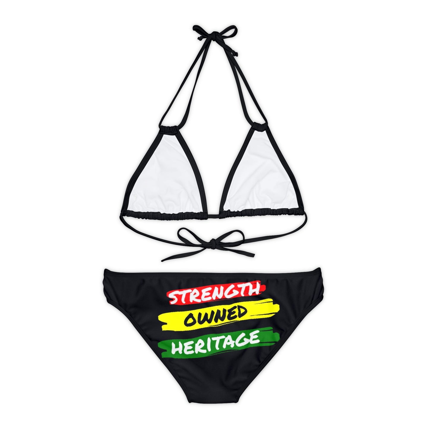 "Minding My Black Owned Business - Version D" Strappy Bikini Set