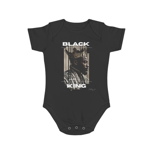 "Black King" Short Sleeve Baby Onesie