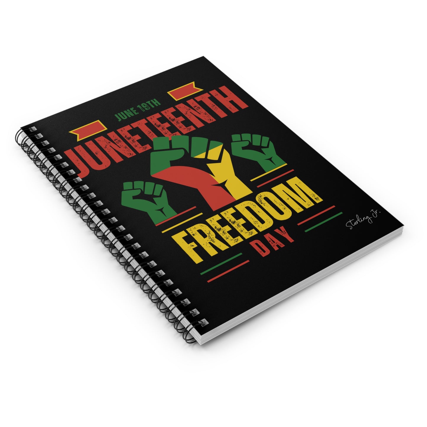 "Juneteenth Fist" Spiral Notebook - Ruled Line