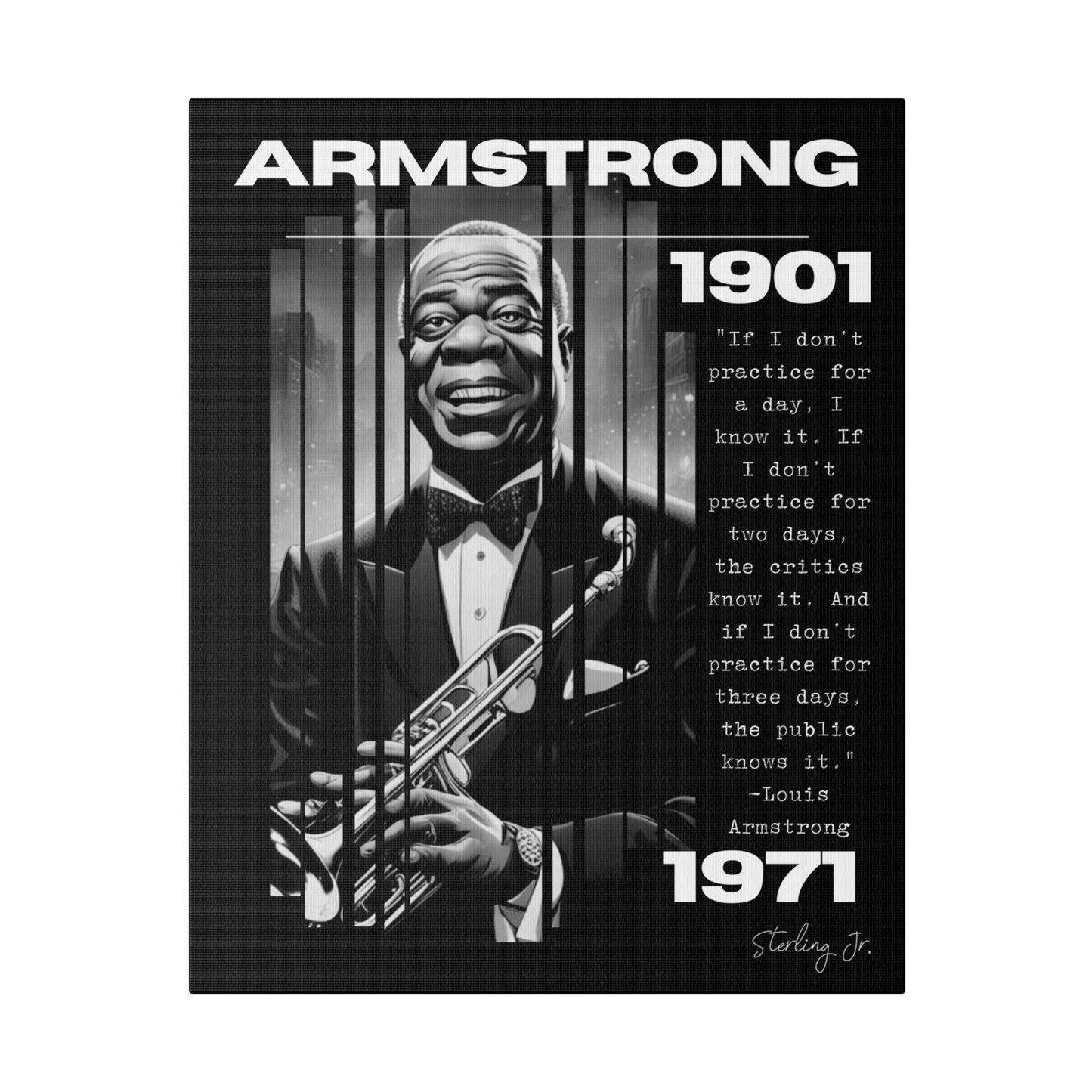 "Louis Armstrong Quote" Matte Canvas