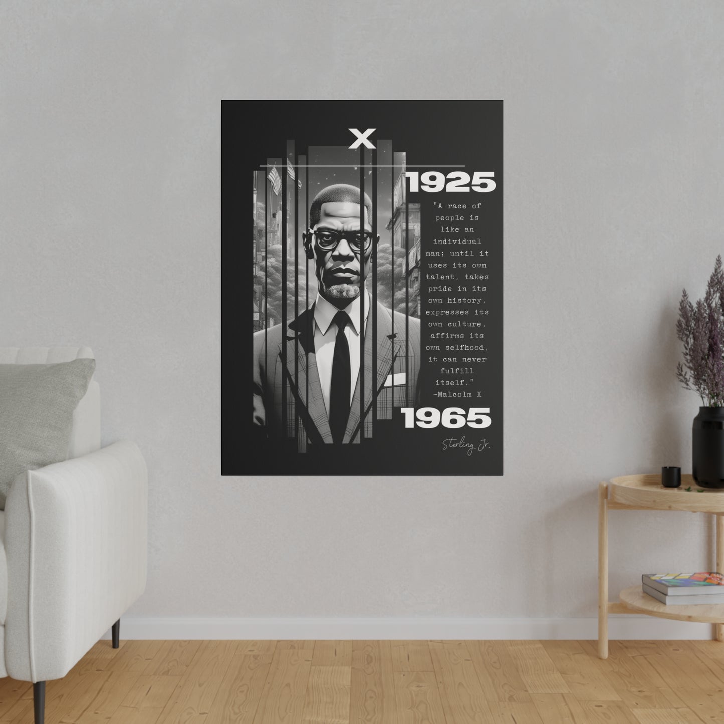 "Malcolm X Quote" Matte Canvas